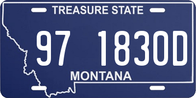 MT license plate 971830D