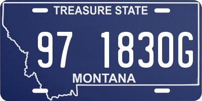 MT license plate 971830G