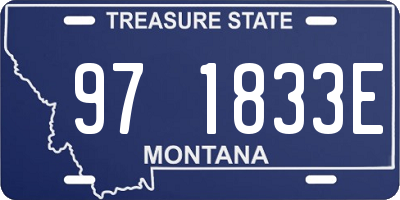 MT license plate 971833E