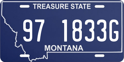 MT license plate 971833G