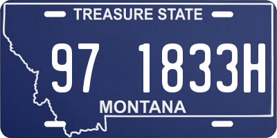 MT license plate 971833H
