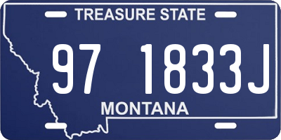MT license plate 971833J