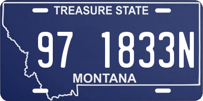 MT license plate 971833N