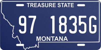 MT license plate 971835G