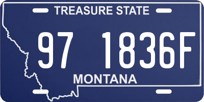 MT license plate 971836F