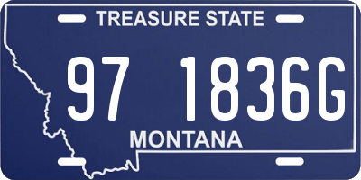 MT license plate 971836G