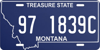 MT license plate 971839C