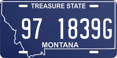 MT license plate 971839G