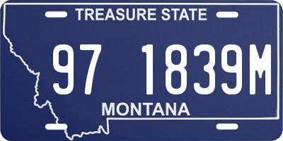 MT license plate 971839M