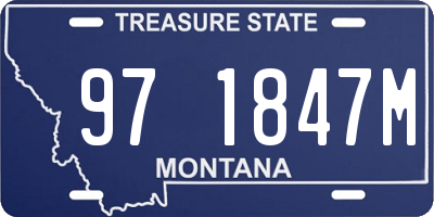 MT license plate 971847M
