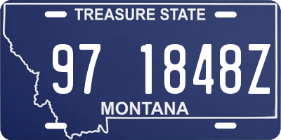 MT license plate 971848Z