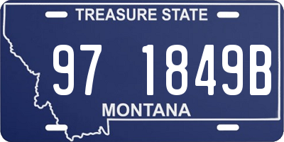 MT license plate 971849B