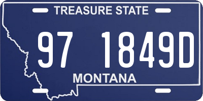 MT license plate 971849D