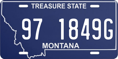 MT license plate 971849G