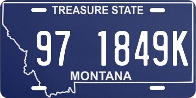MT license plate 971849K