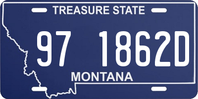 MT license plate 971862D