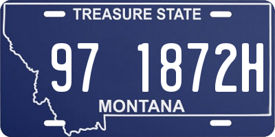 MT license plate 971872H