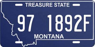 MT license plate 971892F