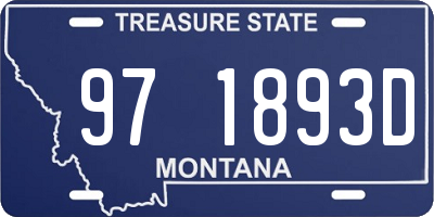 MT license plate 971893D