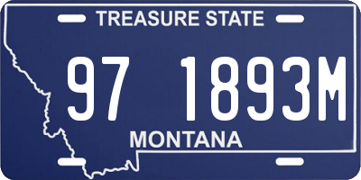 MT license plate 971893M
