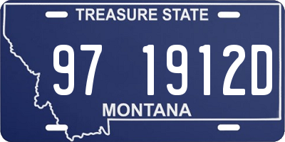 MT license plate 971912D