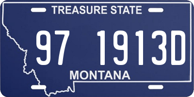 MT license plate 971913D