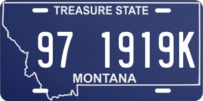 MT license plate 971919K