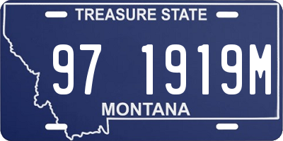MT license plate 971919M