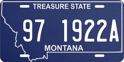 MT license plate 971922A
