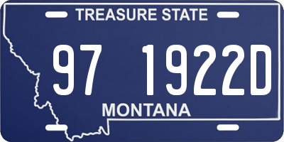 MT license plate 971922D