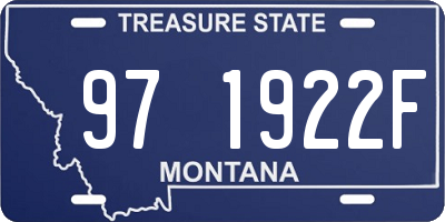 MT license plate 971922F