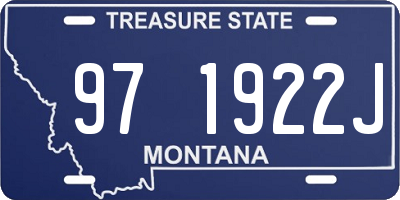 MT license plate 971922J