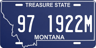 MT license plate 971922M
