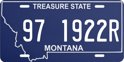 MT license plate 971922R