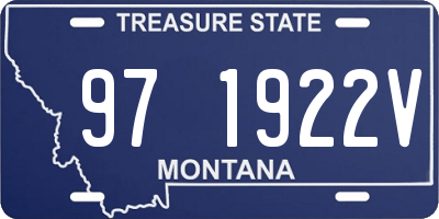 MT license plate 971922V