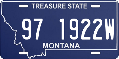 MT license plate 971922W