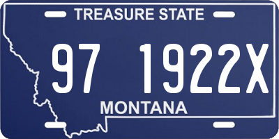 MT license plate 971922X