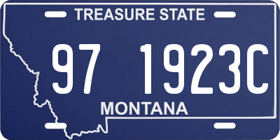 MT license plate 971923C