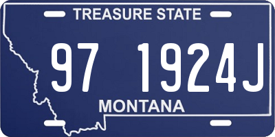 MT license plate 971924J