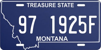 MT license plate 971925F