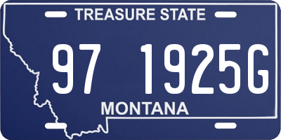 MT license plate 971925G
