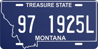 MT license plate 971925L