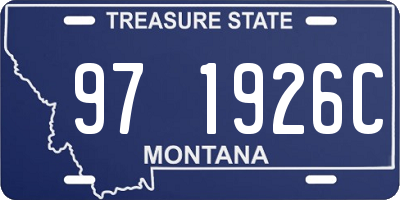 MT license plate 971926C