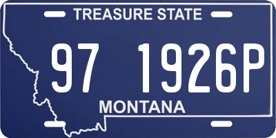 MT license plate 971926P