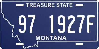 MT license plate 971927F