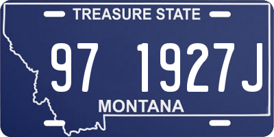 MT license plate 971927J