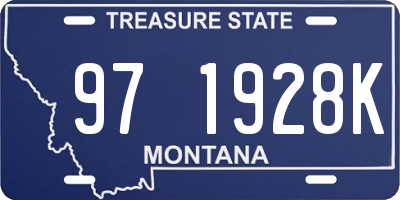 MT license plate 971928K