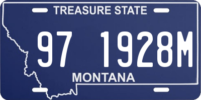 MT license plate 971928M