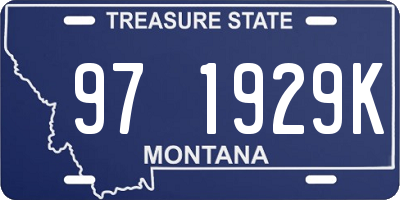 MT license plate 971929K