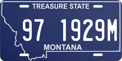 MT license plate 971929M